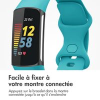 imoshion Bracelet silicone Fitbit Charge 5 / Charge 6 - Taille L - Turquoiose