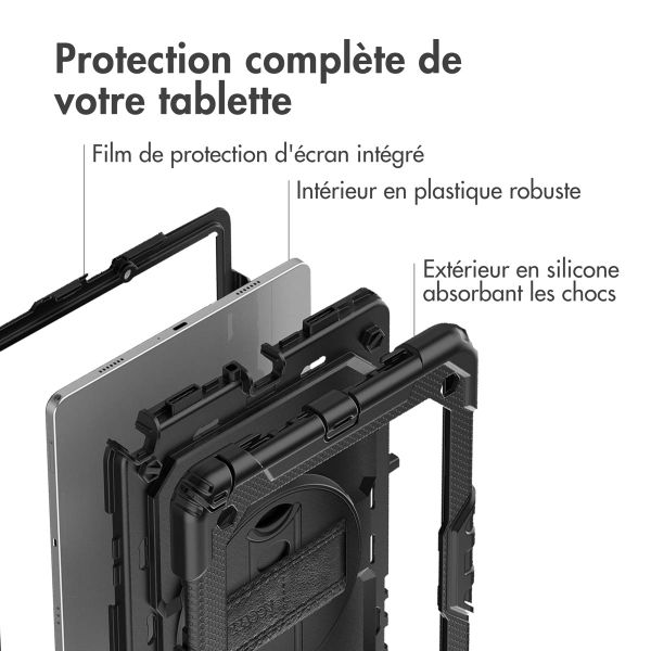 Accezz Coque arrière robuste avec bandoulière Samsung Galaxy Tab A9 Plus - Noir