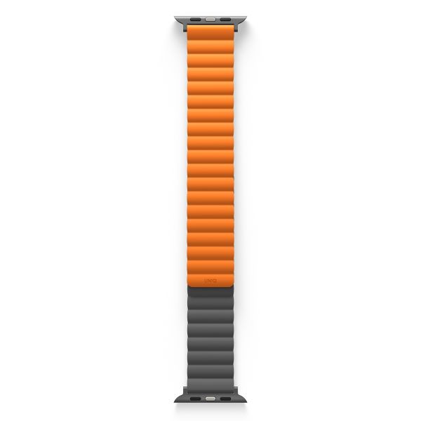 Uniq Bracelet Revix réversible Apple Watch Series 1 t/m 11 / SE / Ultra (44/45/46/49 mm) - Charcoal (Grey/Orange)