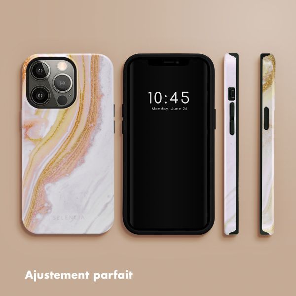 Selencia Coque arrière Vivid Tough iPhone 13 Pro - Chic Marble Gold