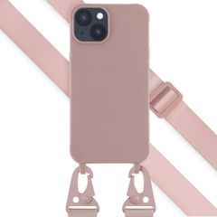 Selencia Coque silicone avec cordon amovible iPhone 14 - Sand Pink