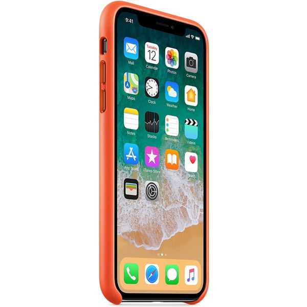 Apple Coque Leather Apple iPhone X - Bright Orange