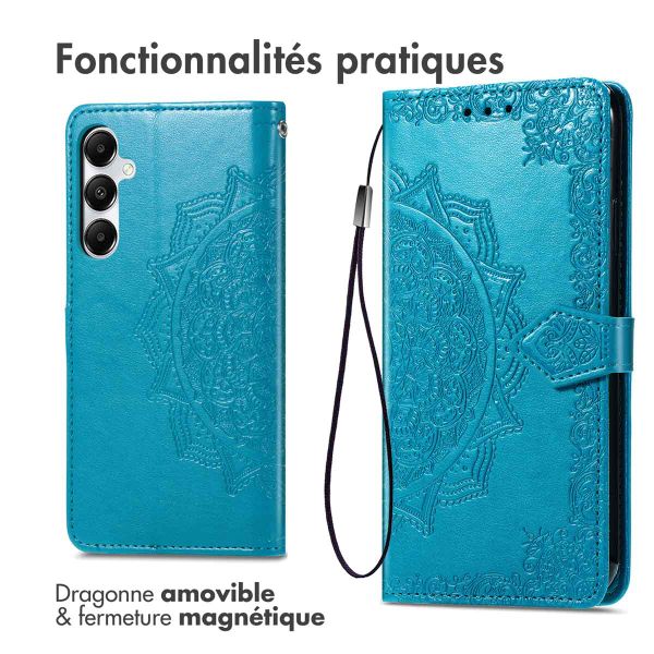 imoshion Etui de téléphone portefeuille Mandala Samsung Galaxy A35 - Turquoise