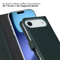Selencia Étui portefeuille en cuir véritable Apple iPhone Air - Vert