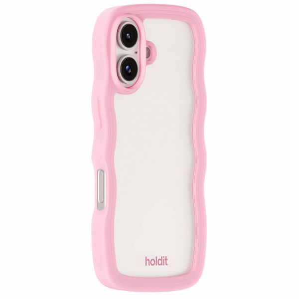Holdit Coque Wavy Apple iPhone 16 Plus - Transparent / Pink