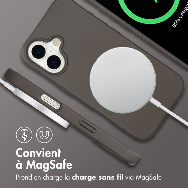 imoshion Coque arrière Color avec cordon amovible et MagSafe Apple iPhone 17 - Black Coffee