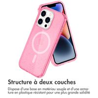 imoshion Coque Pailletée avec MagSafe Apple iPhone 14 Pro - Paillettes Rose