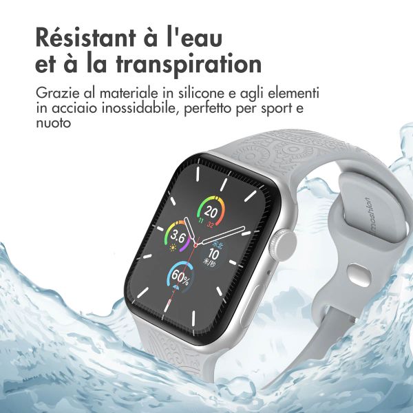 imoshion Bracelet en silicone gravé Apple Watch Series 1-9 / SE (38/40/41 mm) | Series 10 (42 mm) - Gris