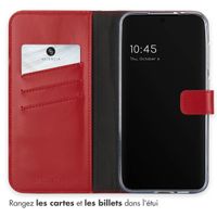 Selencia Étui de téléphone portefeuille en cuir véritable Samsung Galaxy S24 FE - Rouge