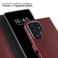 Selencia Étui portefeuille en cuir véritable Samsung Galaxy S26 Ultra - Burgundy