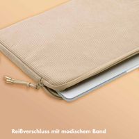 Selencia Pochette ordinateur Corduroy 15-16 pouces - Beige