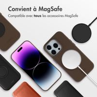 Accezz Coque arrière en cuir avec MagSafe Apple iPhone 14 Pro - Marron café