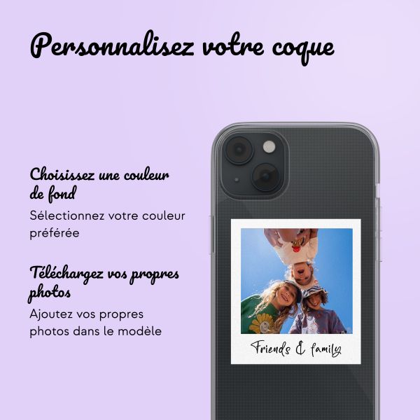 Coque personnalisée avec polaroid iPhone 14 - Transparent