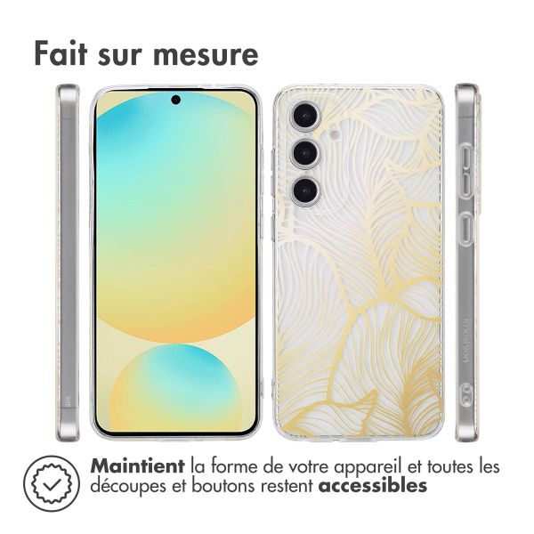 imoshion Coque Design Samsung Galaxy S24 FE - Golden Leaves Transparent