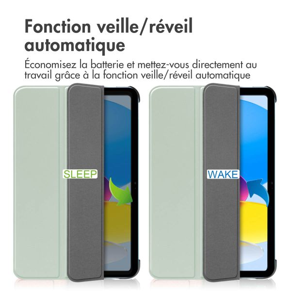 imoshion Coque tablette Trifold Apple iPad 11 (2025) 11 pouces / iPad 10 (2022) 10.9 pouces - Vert clair