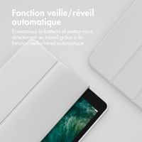 Accezz Étui de téléphone portefeuille Smart Silicone iPad 9 (2021) 10.2 / iPad 8 (2020) 10.2 / iPad 7 (2019) 10.2 - Gris