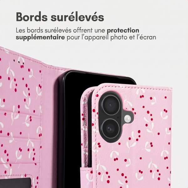 imoshion Étui de télephone portefeuille Design Apple iPhone 16 - Blush Berries