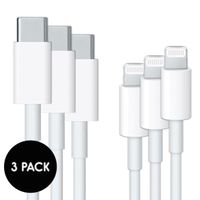 Câble USB-C vers Lightning en emballage d'origine pack de 3 - Apple 'pre-owned' - 1 mètre - MFI