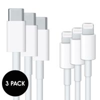 3 x Câble USB-C vers Lightning - MFI - 1 mètre