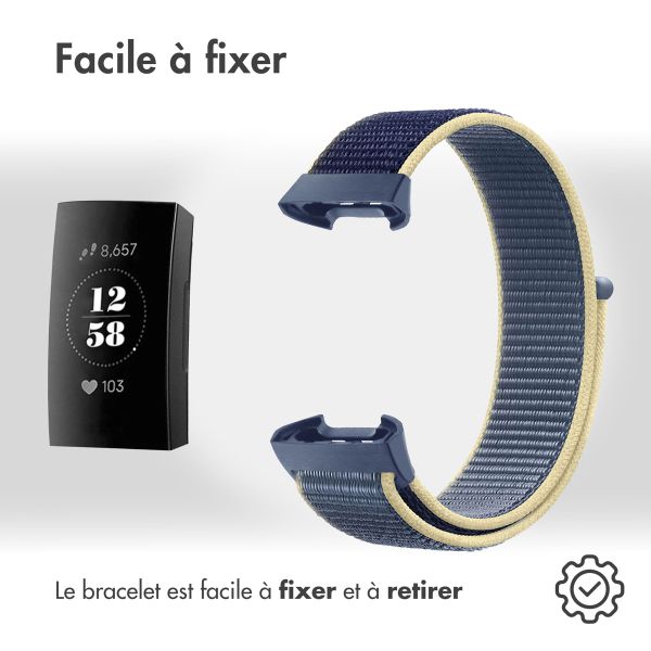 imoshion Bracelet en nylon Fitbit Charge 3 / 4 - Bleu
