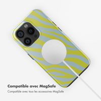 Selencia Coque arrière Vivid Tough avec MagSafe iPhone 15 Pro - Zebra Winter Sky Titanium Yellow