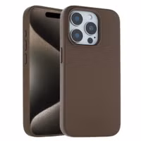 Accezz Coque arrière en cuir avec MagSafe Apple iPhone 15 Pro - Marron café
