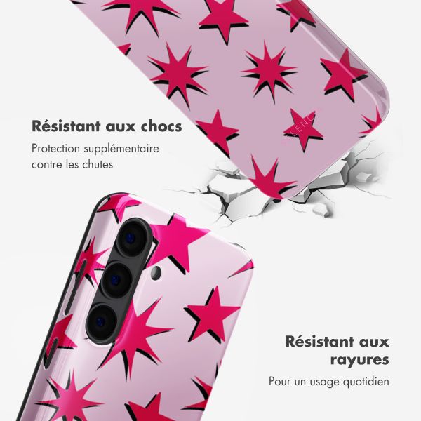 Selencia Coque arrière Vivid Tough Samsung Galaxy S24 - Stars Rubine Red Light Pink