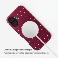 Selencia Coque arrière Vivid avec MagSafe Apple iPhone 17 - Happy Dots Burgundy