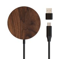 Woodcessories Chargeur sans fil MagPad - Compatible avec MagSafe et Qi2 - Bois de noyer