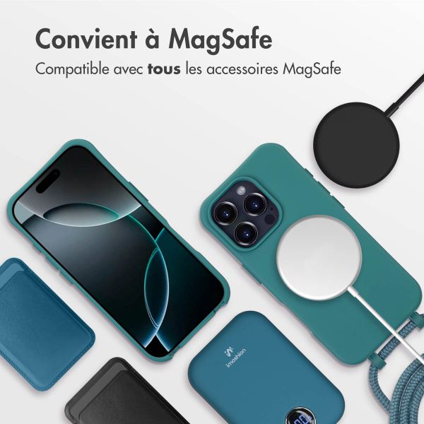 imoshion Coque arrière Color avec cordon amovible et MagSafe Apple iPhone 16 Pro Max - Vert foncé