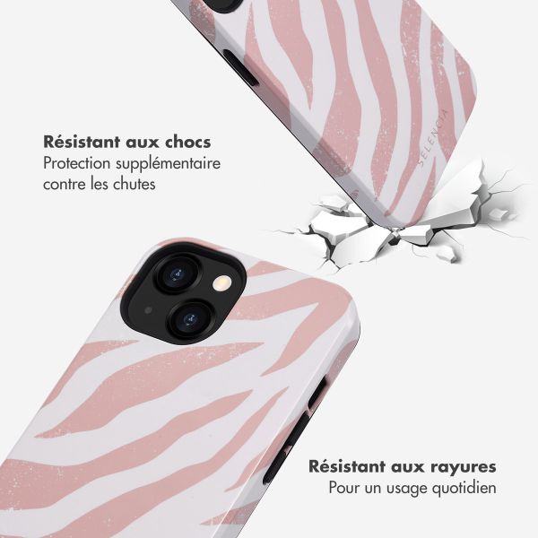 Selencia Coque arrière Vivid Apple iPhone 13 - Colorful Zebra Old Pink