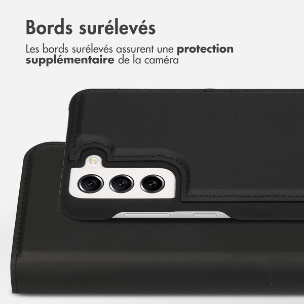 Accezz Étui de téléphone portefeuille en cuir de qualité supérieure 2 en 1 Samsung Galaxy S21 FE - Noir