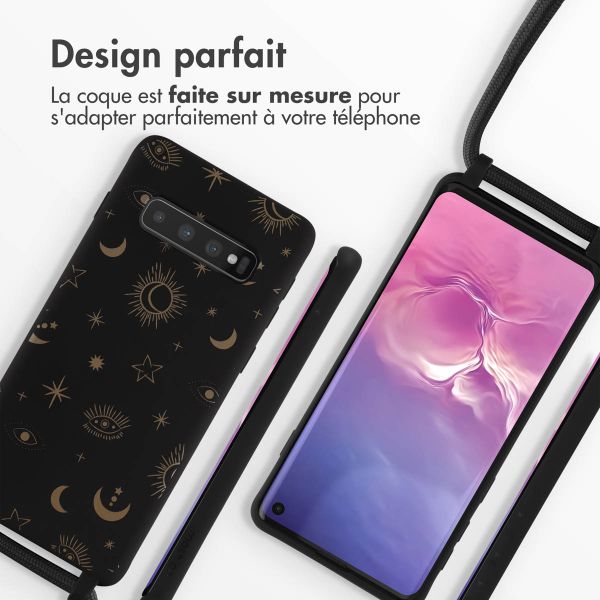 imoshion Coque design en silicone avec cordon Samsung Galaxy S10 - Sky Black