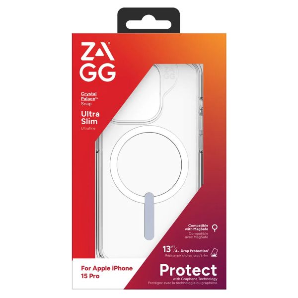 ZAGG Coque Crystal Palace Snap MagSafe iPhone 15 Pro - Transparent