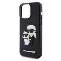 Karl Lagerfeld Coque rigide en caoutchouc 3D Karl & Choupette Apple iPhone 15 Pro Max - Noir