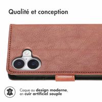imoshion Étui de télephone portefeuille Apple iPhone 16 - Marron