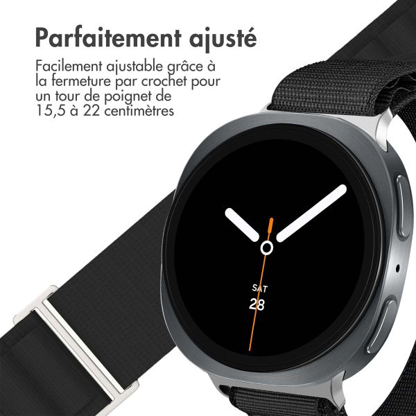 imoshion Bracelet en nylon Alpine Samsung Galaxy Watch 8 (40/44mm) / Classic (46mm) - Noir