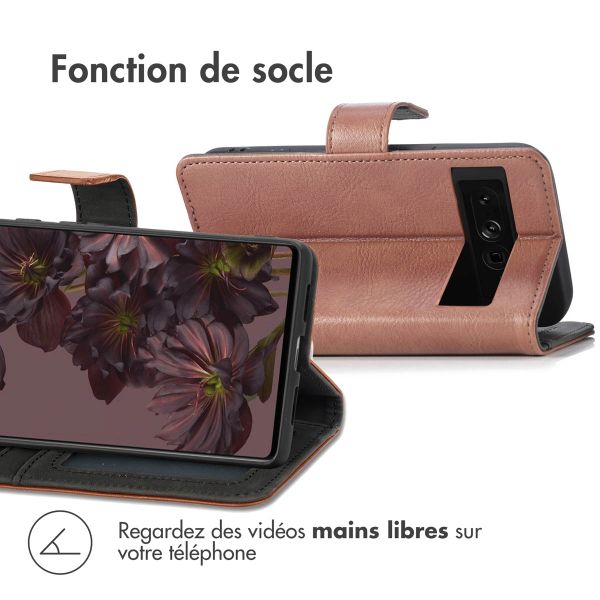 imoshion Étui de téléphone portefeuille Luxe Google Pixel 7 Pro - Brun