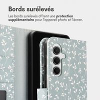 imoshion Étui de télephone portefeuille Design Samsung Galaxy A36 - Smoke Green Flowers