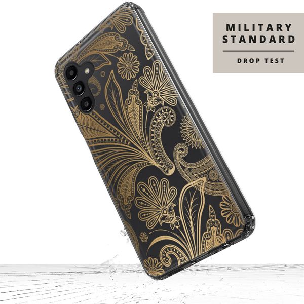 Selencia Coque très protectrice Zarya Fashion Samsung Galaxy A13 (4G) - Paisley Gold