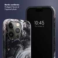 Selencia Coque arrière Vivid Tough iPhone 15 Pro - Chic Marble Black