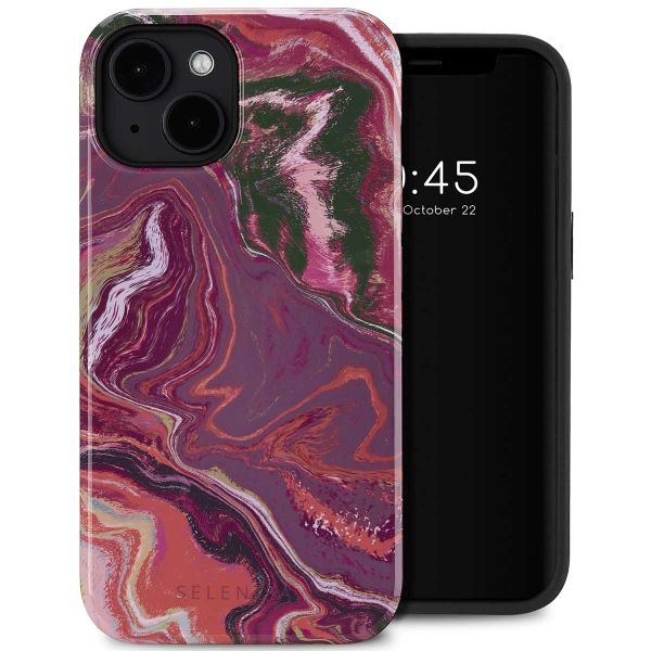 Selencia Coque arrière Vivid Tough avec MagSafe iPhone 14 - Marble Purple