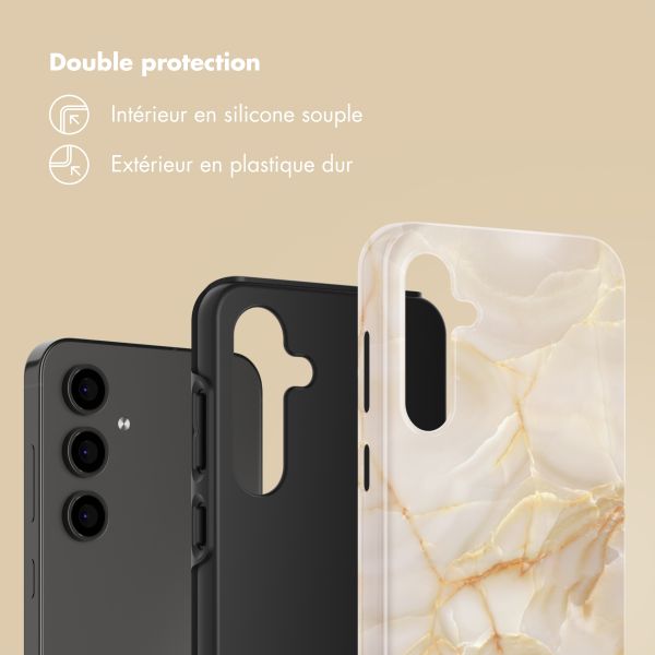 Selencia Coque arrière Vivid Samsung Galaxy S24 FE - Golden Beige Marble