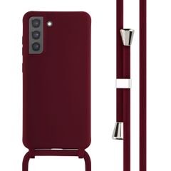 imoshion Coque en silicone avec cordon Samsung Galaxy S21 FE - Rouge foncé