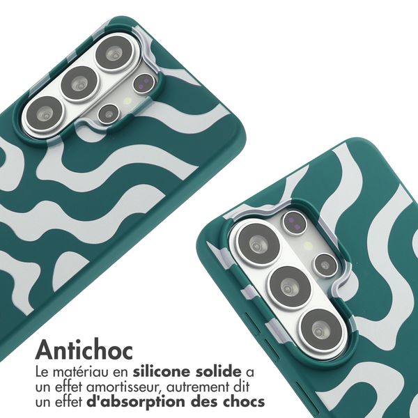 imoshion Coque design en silicone avec cordon Samsung Galaxy S26 Ultra - Petrol Green Groovy