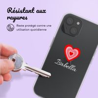 Coque personnalisée avec un cœur iPhone 15 - Transparent