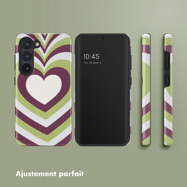 Selencia Coque arrière Vivid Samsung Galaxy S23 - Double Hearts Plum Fern