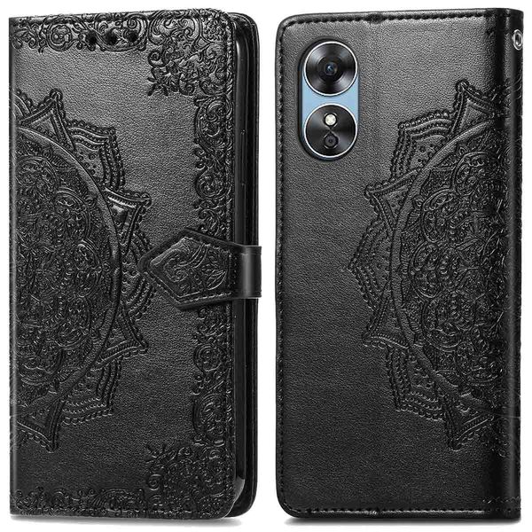 imoshion Etui de téléphone portefeuille Mandala Oppo A17 - Noir