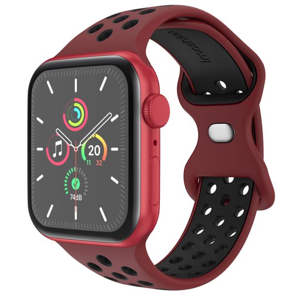 imoshion Bracelet sport⁺ Apple Watch Series 1 á 9 / SE (38/40/41 mm) | Series 10 (42 mm) - Taille M/L - Wine Red & Black