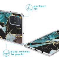 imoshion Coque Design Samsung Galaxy A71 - Marbre - Bleu